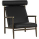 Biko Black Leather Lounge Chair
